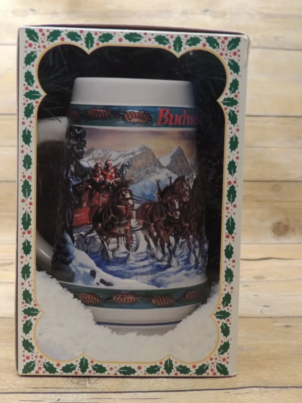 Vintage 1993 Budweiser Holiday Stein Special Delivery w/ Original Box